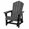 Fauteuil de jardin Adirondack à bascule en polyéthylène haute densité noir graphite avec accoudoirs 92 x 78 x 105 cm